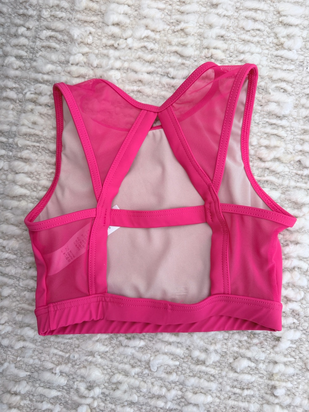 Balera Girls Bright Red Mesh Back Dance Crop Top XSA Adult XS